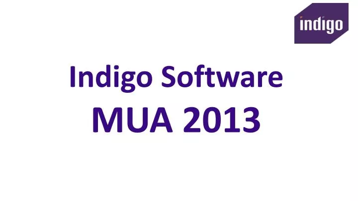 indigo software mua 2013