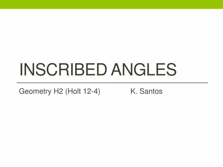 inscribed angles