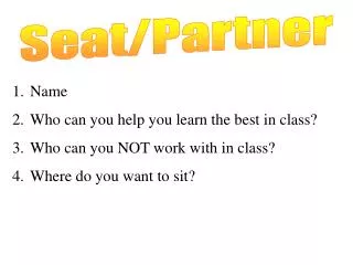 Seat/Partner