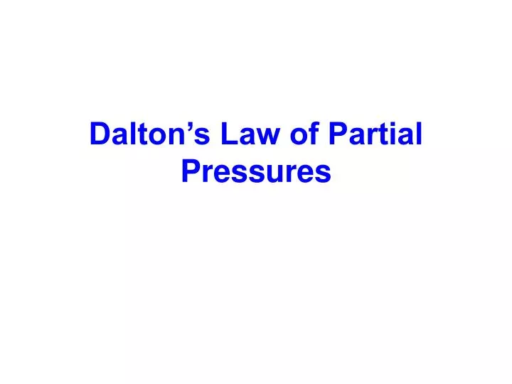 dalton s law of partial pressures