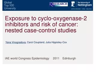 Exposure to cyclo-oxygenase-2 inhibitors and risk of cancer: nested case-control studies