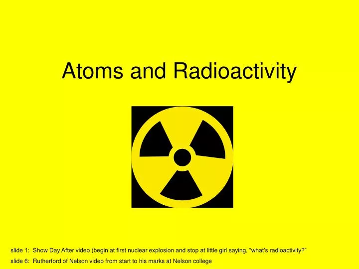 atoms and radioactivity