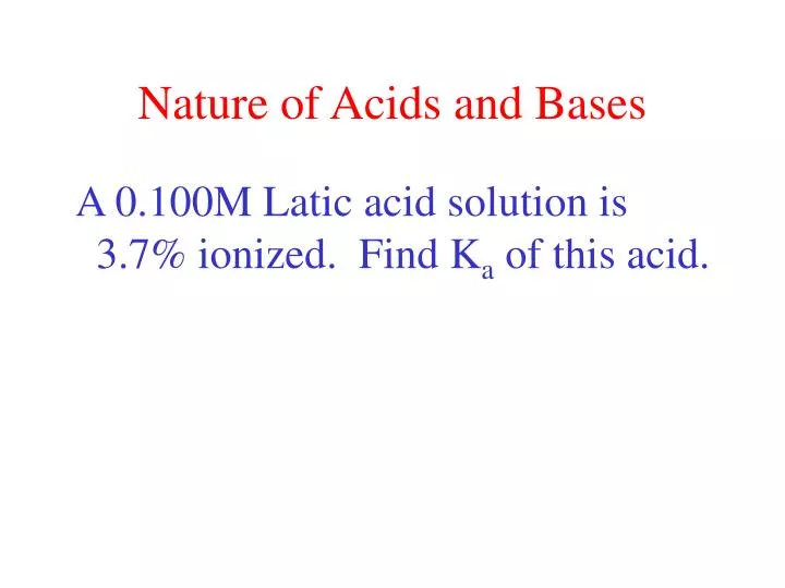 nature of acids and bases