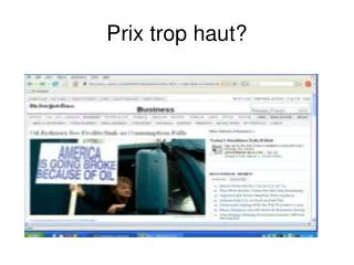 prix trop haut