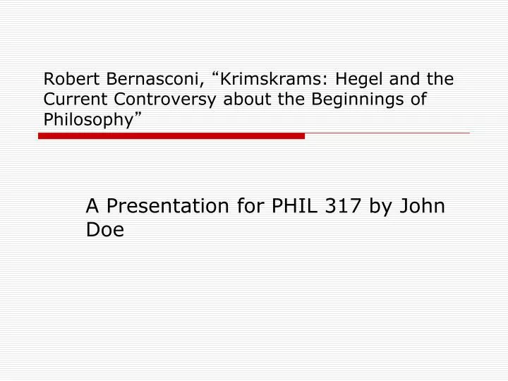 robert bernasconi krimskrams hegel and the current controversy about the beginnings of philosophy