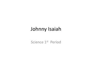 Johnny Isaiah