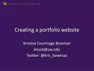 Creating a portfolio website