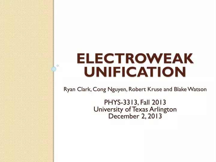 electroweak unification