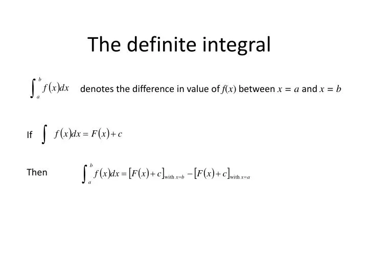 the definite integral