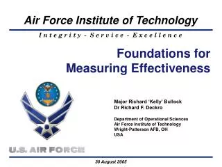 Foundations for Measuring Effectiveness