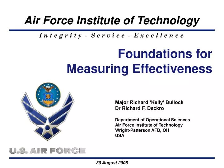 foundations for measuring effectiveness