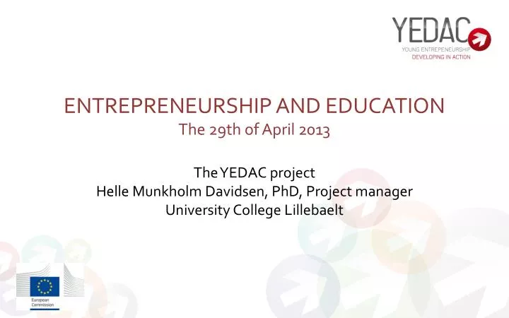 entrepreneurship and education the 29th of april 2013