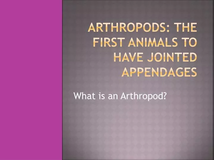 arthropods the first animals to have jointed appendages
