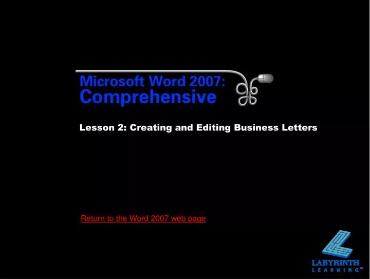 lesson 2 creating and editing business letters