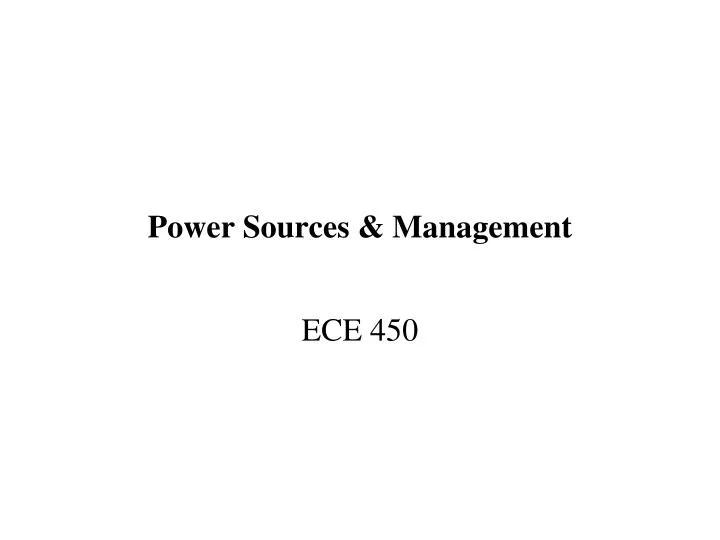 power sources management