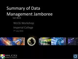 Summary of Data Management Jamboree
