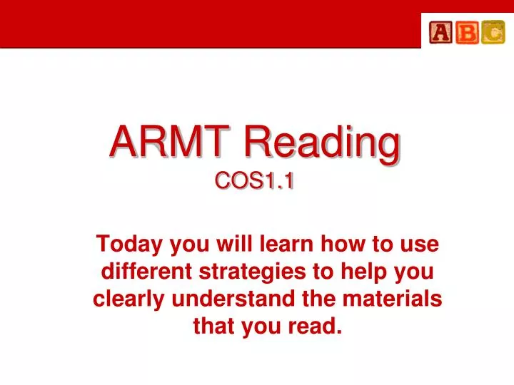 armt reading cos1 1