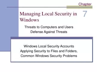 Managing Local Security in Windows