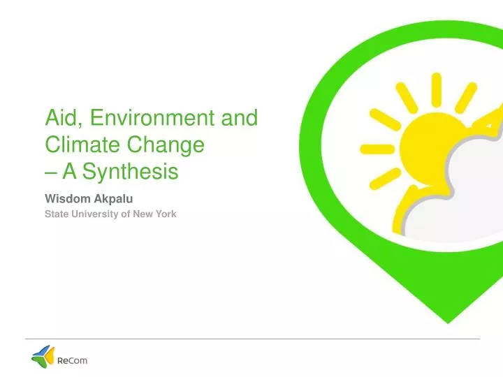 aid environment and climate change a synthesis