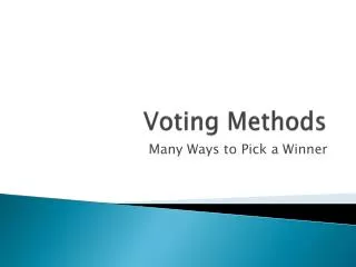 Voting Methods