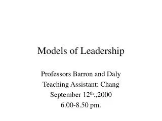 models of leadership