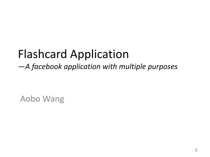 flashcard application a facebook application with multiple purposes