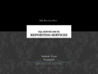 SQL Server 2008 R2 REPORTING SERVICES