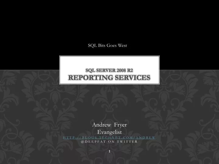 sql server 2008 r2 reporting services