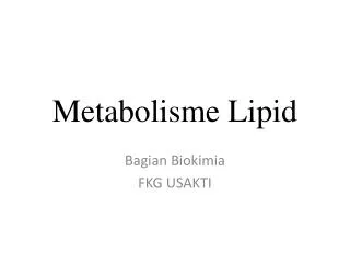 metabolisme lipid