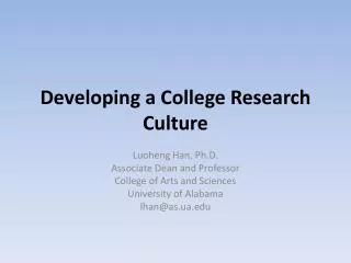 Developing a College Research Culture
