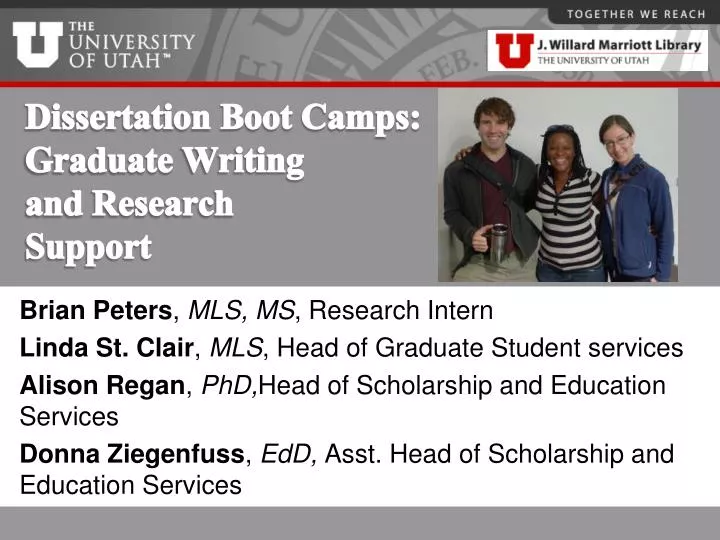 dissertation boot camps graduate writing and research support