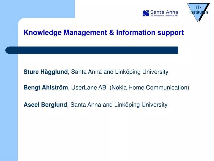 knowledge management information support