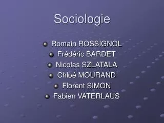 sociologie