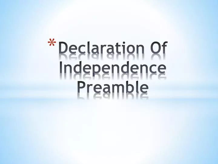 declaration of independence preamble