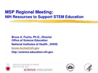 msp regional meeting nih resources to support stem education