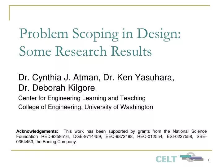 problem sco ping in design some research results