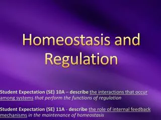 Homeostasis and Regulation