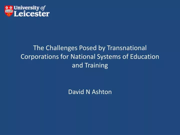 the challenges posed by transnational corporations for national systems of education and training