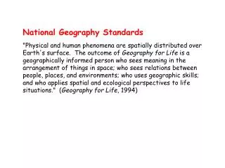 National Geography Standards