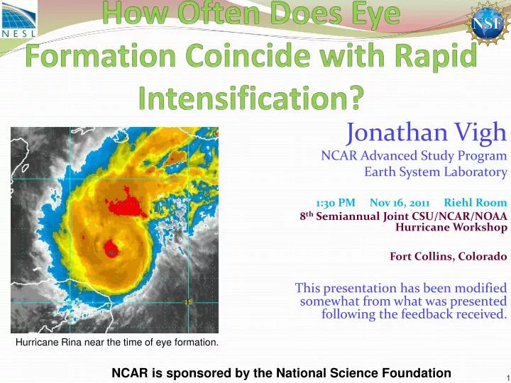 how often does eye formation coincide with rapid intensification