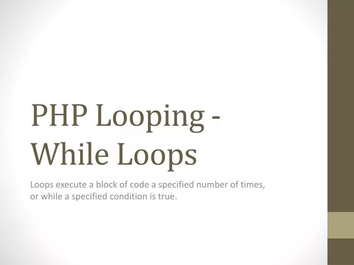 php looping while loops
