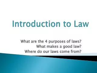 introduction to law