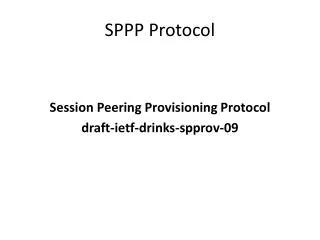 SPPP Protocol