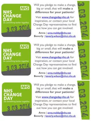 Will you pledge to make a change, big or small, that will make a difference for your patients ?