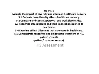 IHS Assessment