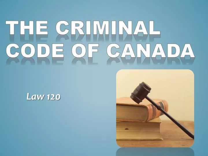 the criminal code of canada
