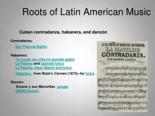 Roots of Latin American Music