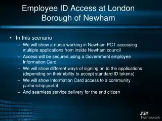 Employee ID Access at London Borough of Newham