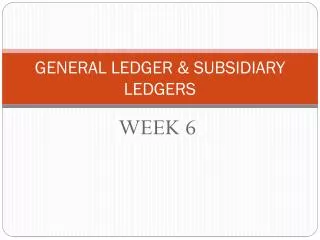 GENERAL LEDGER &amp; SUBSIDIARY LEDGERS