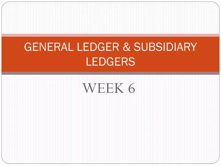 general ledger subsidiary ledgers